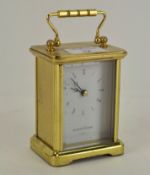 A Mappin & Webb brass carriage clock, 20th century, of traditional form,