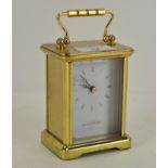A Mappin & Webb brass carriage clock, 20th century, of traditional form,