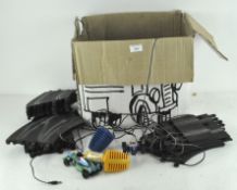 Assorted Scalextric related items, comprising track, Hornby hobbies F1 car, controllers and more