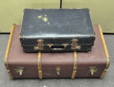 A travelling trunk and a suitcase
