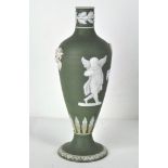 A Wedgwood dipped green jasperware vase,