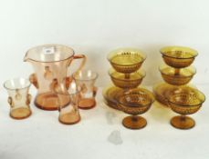 A selection of press moulded glassware,
