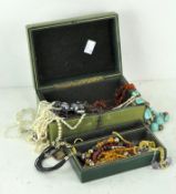 A selection of assorted costume jewellery, to include a silver charm bracelet with charms,