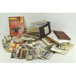 A box of assorted ephemera, letters and postcards, car and bike manuals,