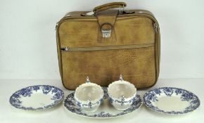 A small quantity of Staffordshire pottery Late Mayers blue and white 'Kendal' pattern dinner wares,
