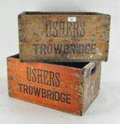 Two vintage Alcohol wooden crates,