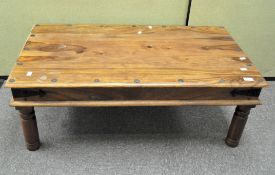A modern rectangular coffee table,