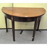 A Georgian style mahogany D-shaped side table,