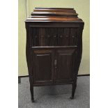 A mahogany gramophone cabinet,