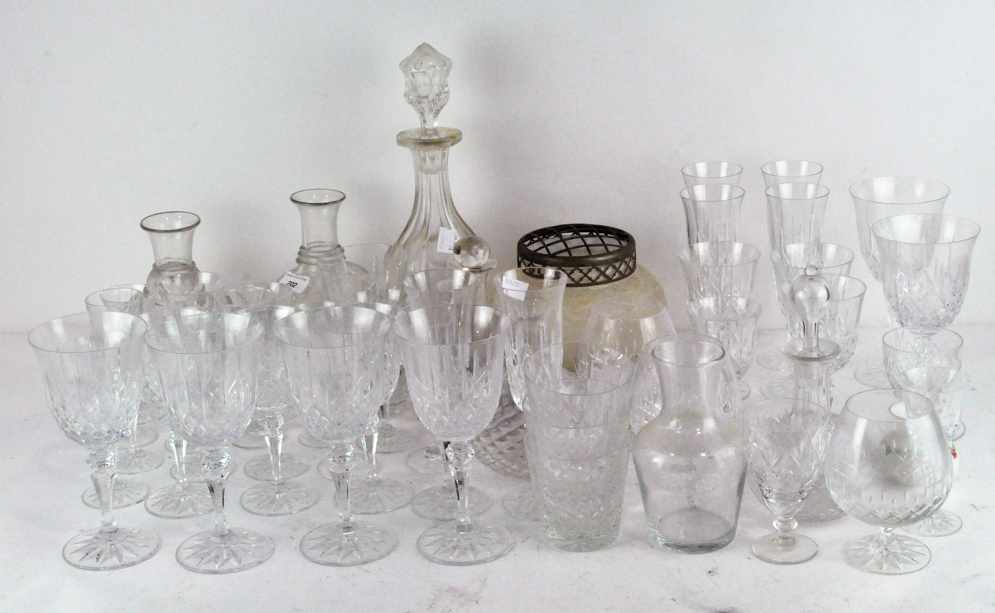 A large group of vintage and modern glassware and decanters together with various stoneware - Image 2 of 2