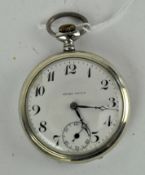 A early 20th century Swiss open face pocket watch,