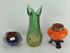 Three pieces of retro glassware,