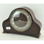 A 20th century mantel clock, with bevelled glass front,