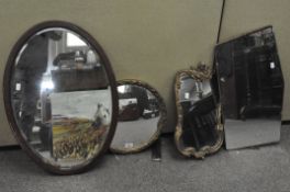 Four vintage mirrors