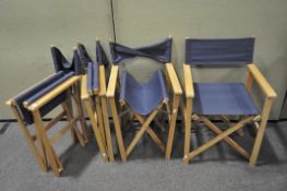Four modern folding directors chairs,