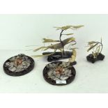 Three Chinese 20th century horn crayfish models in sizes, and other items