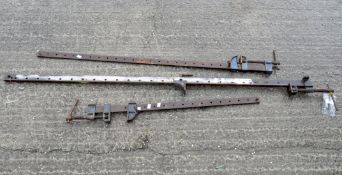 Three metal clamps, one example by Record,