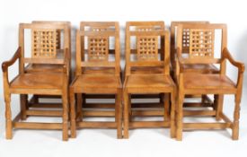 Robert Mouseman Thompson workshop, a set of eight oak dining chairs,