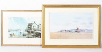 John Hoar, Wells Next the Sea, Norfolk, watercolour; signed lower left, framed, with another