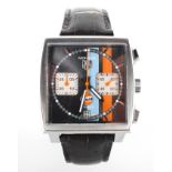 A Gentleman's Tag Heuer Monaco "Vintage" limited edition Gulf Chronograph wristwatch,