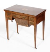 A Victorian rosewood and inlaid sewing or work table