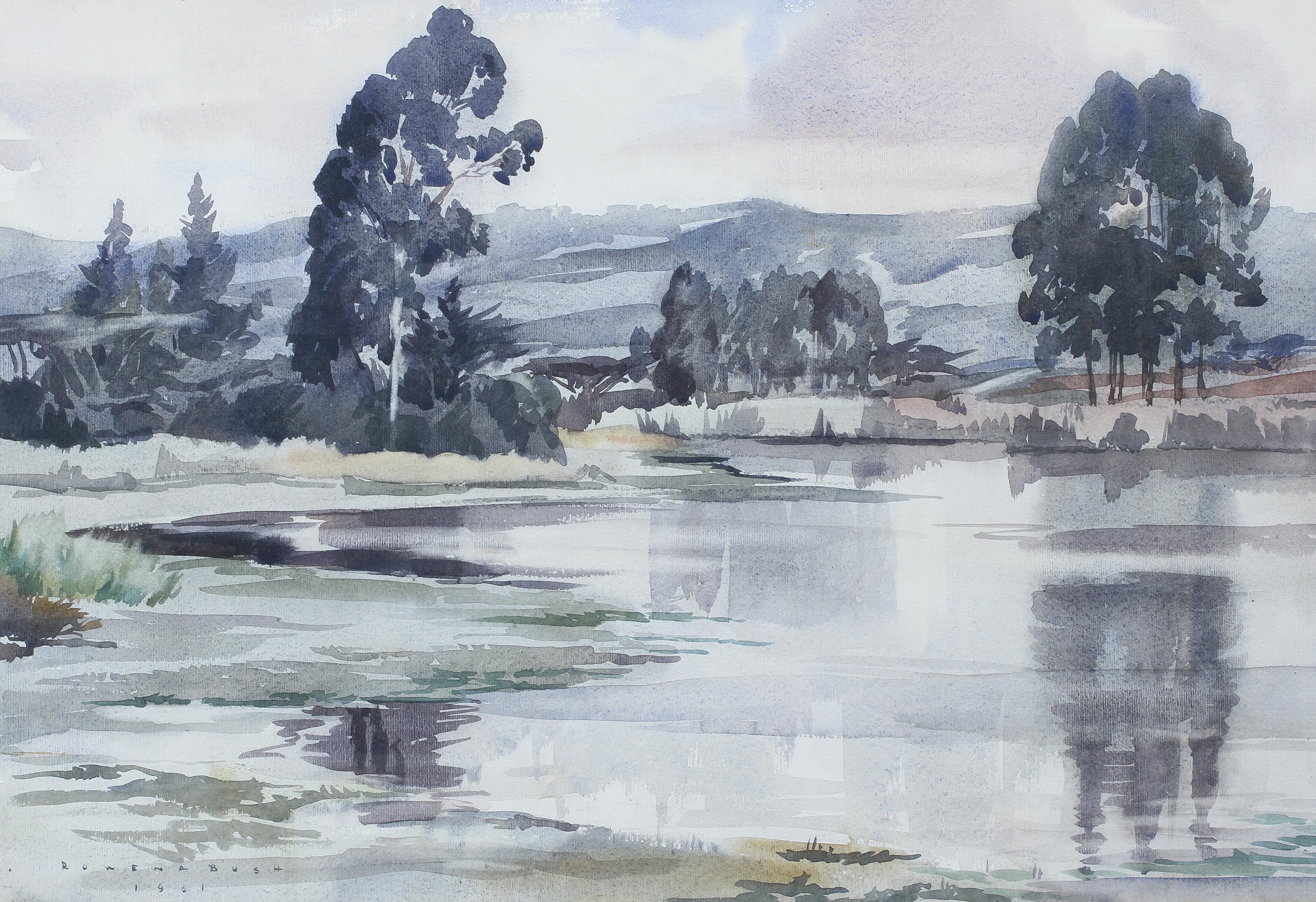 Rowena Bush (SA 1917-1998), Inky Porter's Pond, watercolour, signed and dated 1961 lower left,