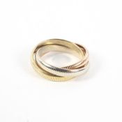 An 18ct Russian tri colour wedding band/ring