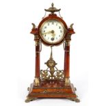 A French wood and gilt-metal mounted mantel clock, late 19th century,