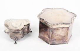 Two silver boxes, the first hallmarked Birmingham, 1903,