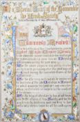 A Victorian Irish Gothic-style illuminated manuscript certificate,