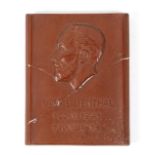 A World War II Meissen Bottger red stoneware commemorative portrait plaque of Otto Lilienthal (23.