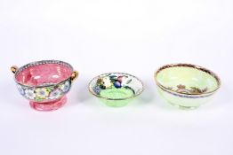 Three pieces of maling ware ceramics, comprising a Queen Elizabeth II coronation dish, 1953,