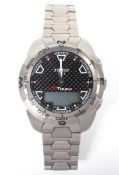 A Tissot Touch Expert Titanium wristwatch, with both traditional and digital display,