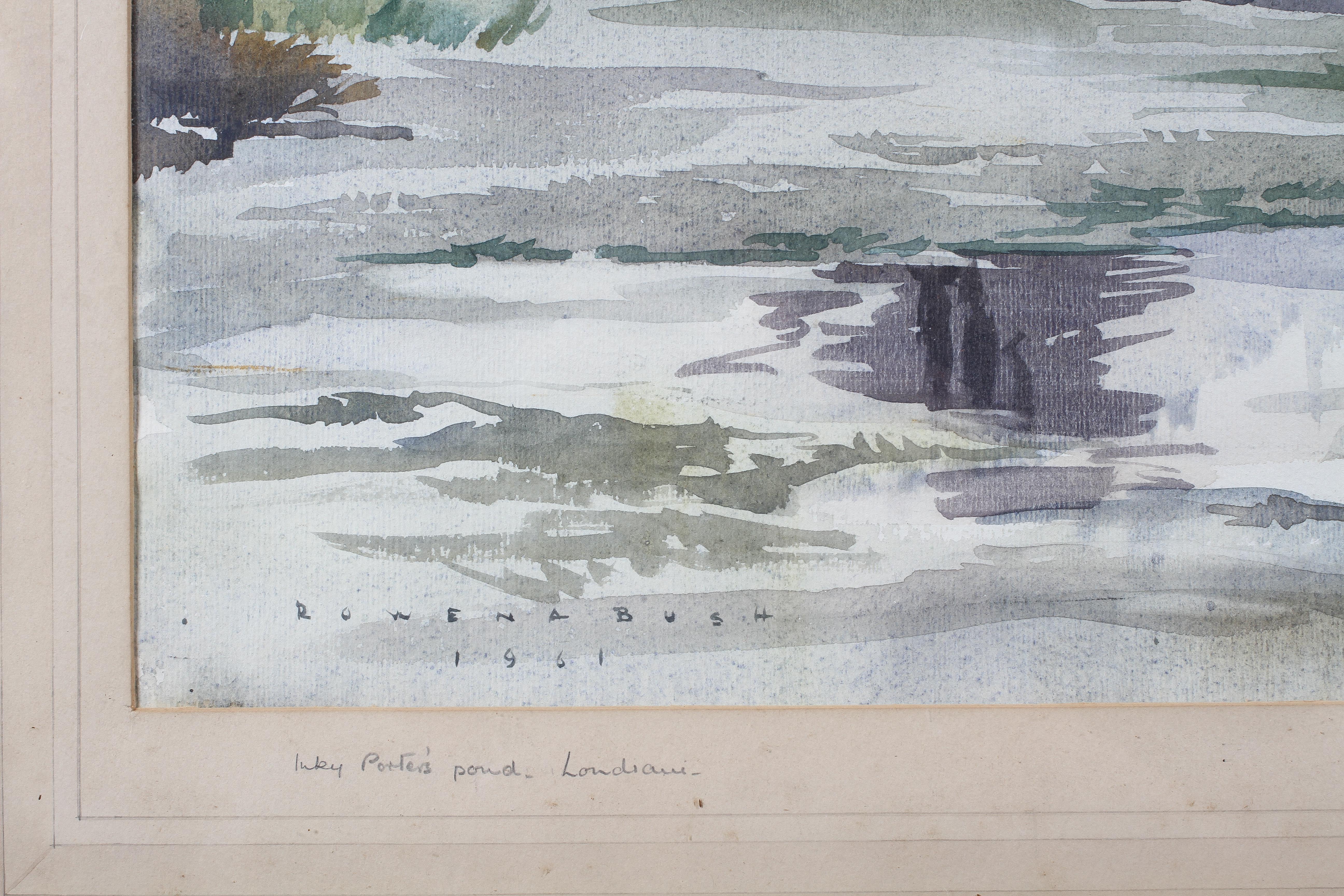 Rowena Bush (SA 1917-1998), Inky Porter's Pond, watercolour, signed and dated 1961 lower left, - Image 3 of 4