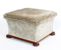 An upholstered ottoman, late 19th or early 20th century,