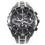 A limited edition Citizen eco-drive perpetual chrono A-T, the dial with batons denoting hours,