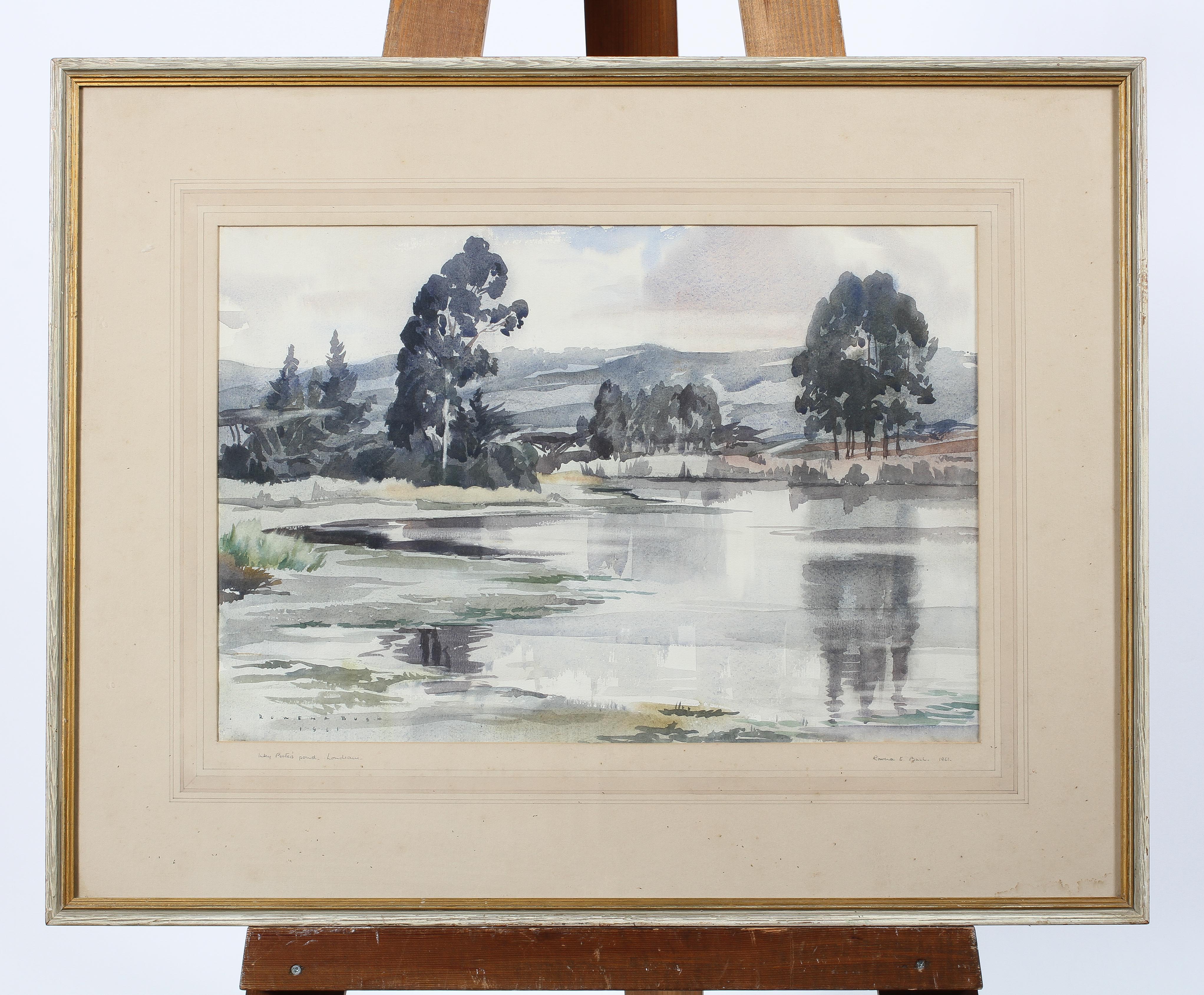 Rowena Bush (SA 1917-1998), Inky Porter's Pond, watercolour, signed and dated 1961 lower left, - Image 2 of 4