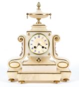 A French alabaster and gilt-metal striking mantle clock, late 19th/early 20th century,