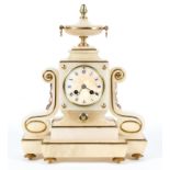 A French alabaster and gilt-metal striking mantle clock, late 19th/early 20th century,