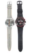 Two Gents Swatch chronograph wristwatches, both quartz,