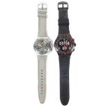 Two Gents Swatch chronograph wristwatches, both quartz,