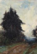 ESH, Pine Trees, oil on board, initialled lower left,,