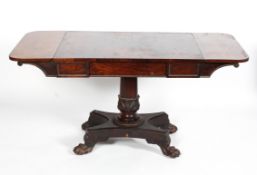 A William IV rosewood sofa table,