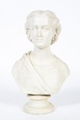 A Copeland parian bust of Princess Alexandra, circa 1860, after the sculpture by F.M. Miller