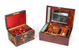 A Victorian mahogany jewellery box, with a fitted interior