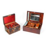 A Victorian mahogany jewellery box, with a fitted interior