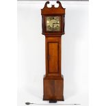 A oak and walnut cased longcase clock, the 10 1/2" brass dial inscribed Thos Shepherd, Wotton,