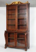 A Regency inlaid brass and parcel-gilt bookcase,
