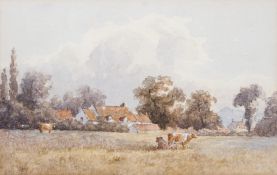 20th century school, Cattle in a Landscape, watercolour, 14.