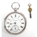 A Fattorini and Sons, Bradford, silver open faced, key wind chronometer,